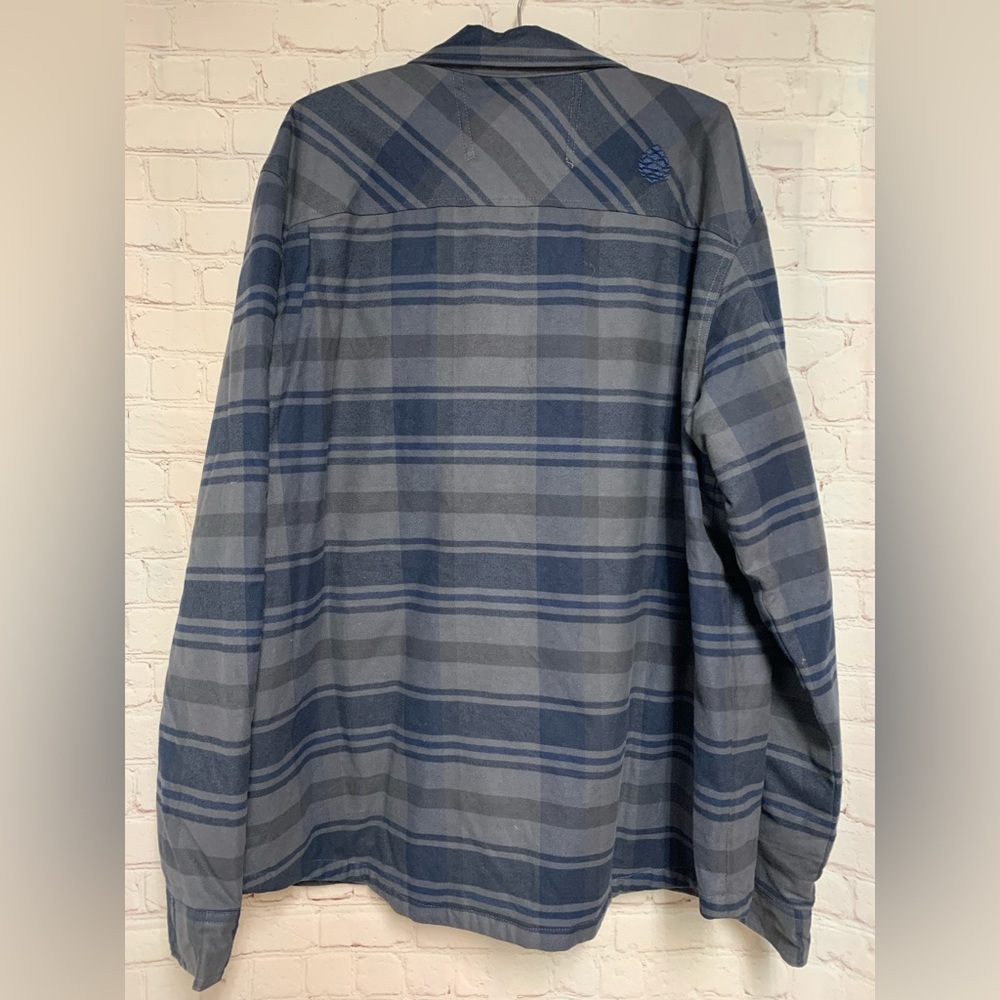 NEW Stio Buckhorn Organic Cotton Insulated Blue Gray Plaid Shirt Snap Jacket XXL - Picture 9 of 9